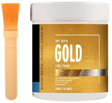 Guld möbelfärg - 300 g glitter metallisk färgbeläggning, högblank blank yta, vattentäta dekorativa färger | Multi Purpose Craft Solution för trämöbler Canvas Tyg Rock Smycken Model