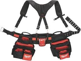 Milwaukee 48 22 8120 24 Pockets Contractors Work Belt with Suspension Rig - Red/Black 53 waists