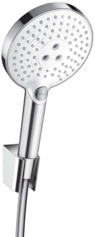 hansgrohe Raindance Select S Ensemble support mural et douchette 120 3 jet avec flexible de douche 160 cm, blanc/chromé, 26721400