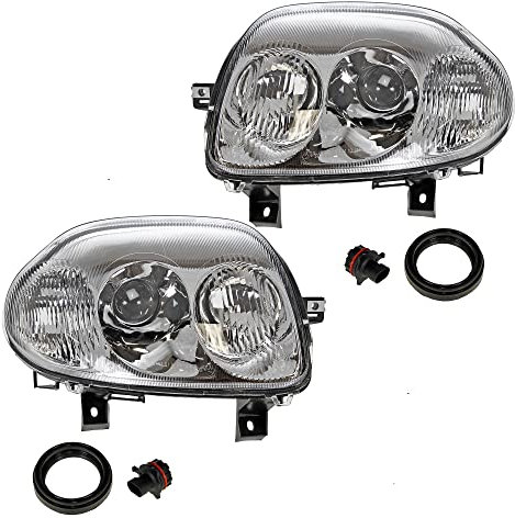 BESTPRICE 2x phares avant Phare principal gauche + droite Compatible avec RENAULT CLIO 2 (BB_, CB_)