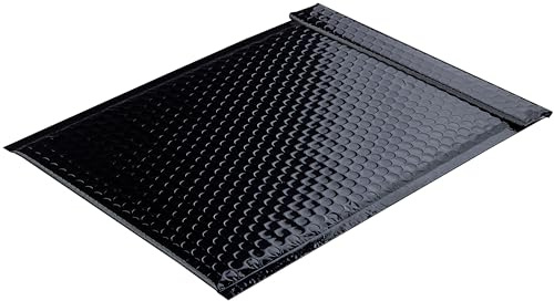 Farbige Luftpolstertaschen | Premium | 340 x 460 mm Schwarz (10 Stück) mit Abziehstreifen | Briefhüllen, Kuverts, Couverts, Umschläge mit 2 Jahren Zufriedenheitsgarantie