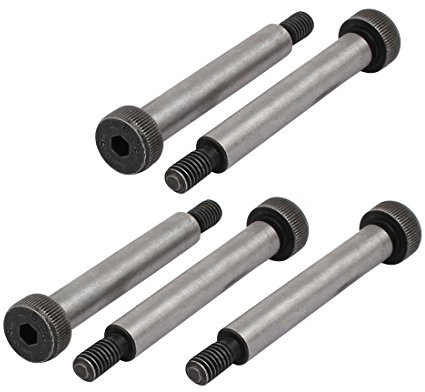 Sourcingmap 5pcs 40Cr Steel Shoulder Bolt 8mm Shoulder Dia 50mm Shoulder Length M6x12mm Thread