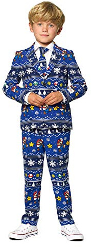 OppoSuits Pojkens affärskostym byxset, Merry Mario