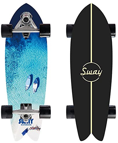 Surf Surfskate 32 CX7 Carving Truck Pumpping, Cuscinetti ABEC-11, 81×25cm Completo in Acero, Con T-Tool, per Adolescenti e Adulti (A)