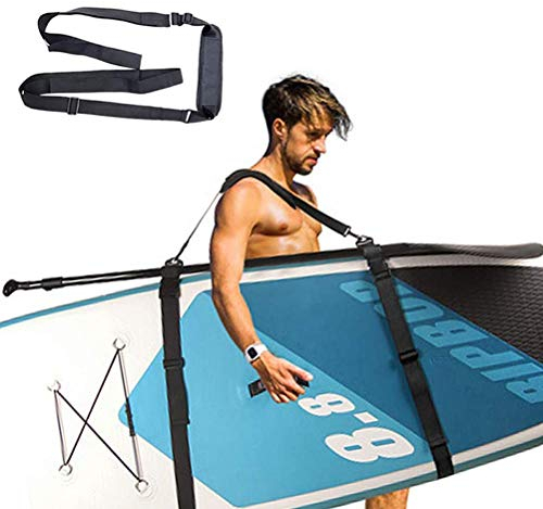 Razatik SUP Tragegurt, Stand Up Paddle Board Trage Gurt Verstellbarer Trageriemen Schultergurt mit Spanngurt für Kajak Surfboard Kanu SUP