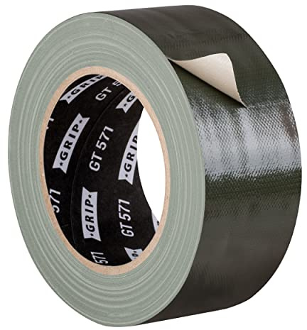 GRIP Eventbasics Gewebeband olivegrün, 50 mm x 25 m, Gaffa Tape olive GT 571, sehr hohe Klebkraft, Profi Gewebeklebeband zum Markieren, Basteln, Befestigen, Reparieren uvm. im Innen- und Außenbereich