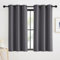 KGORGE Scheibengardinen für Kleine Fenster 2 Stücke 120 x 90 cm(HxB) Kurzvorhang Grau Blickdicht Bistrogardine Küche Verdunklungsvorhänge mit Ösen Küchengardinen Thermovorhang