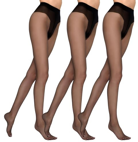 MARILYN Collant da donna Riviera 7 denari, estremamente sottile, estivo, semi-opaco, collant trasparenti con effetto trucco, rinforzo delle dita invisibile, cuciture piatte, piccolo tassello, comodo
