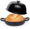 Enamelled Cast Iron Dutch Oven Pot – Dutch Oven For Sourdough Bread Baking – Cast Iron Bread Pot – Black, 6 Quarts, 22cm – by Nuovva