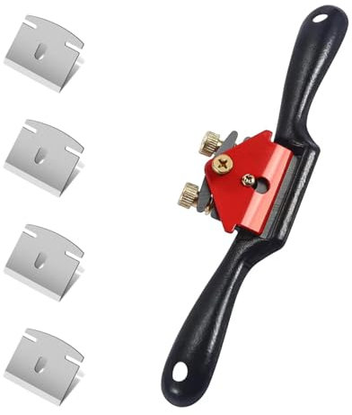 Bamyi 9 Spokeshave Tool, Adjustable Woodwork Hand Planer with 4 Replacement Blades, Hand Planers for Woodworking and Manual DIY Enthusiasts