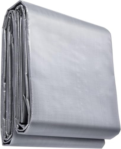 Abio Bâche 4 x 5 m - Gris - 110 g/m² - Imperméable - Avec œillets - En tissu - Bâche de protection - Bâche de protection - Bâche de protection - Bâche de chantier - Jardin - Bois - Meubles de jardin -