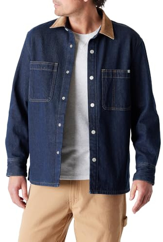 Levi Strauss Signature Gold Mens Flannel-Lined Shirt Jacket, (New) Indigo Rinse, Large