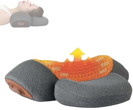 3 in 1 Neck Massager, 2026 New Artuvate Cervicale, Heated Massage Neck Pillow, with Heat, with Traction to Help Sleep for Relieves Pain (Light Gray)
