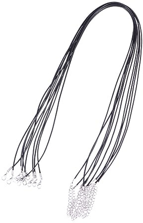Gadpiparty Cordoncino per Collana Fai da Te 10 Pezzi in Similpelle Chiusura a Moschettone Regolabile 60 Cm Corda per Ciondolo e Perline per Creazioni