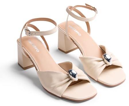 GIOSEPPO Donna Kabarnet T-Strap, Avorio Bianco, 37.5 UK