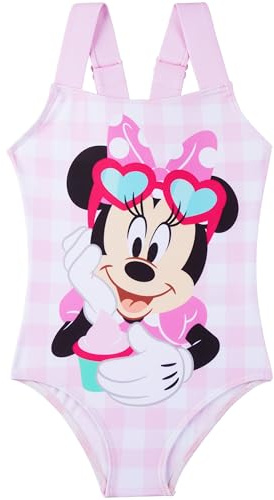 Peppa Pig | Disney Minnie Mouse Bañador Niña, Traje de Baño Infantil Una Pieza con Tirantes Ajustables, Ropa de Baño para Playa Piscina, Verano Regalo Niña