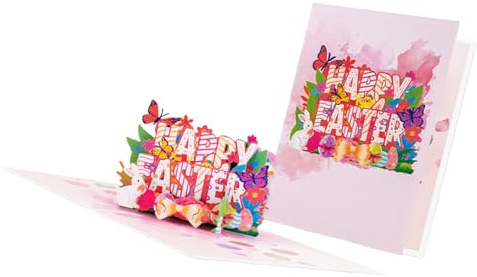 Tarjetas de Pascua talladas en papel estérico, diseño de rayas coloridas, material duradero, para manualidades, celebración, tarjetas de Pascua a rayas brillantes