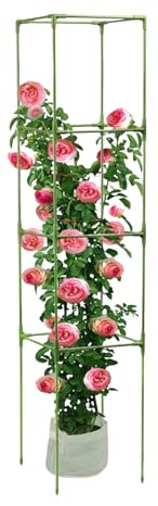 Tutor de Tomate, 162 cm Cuadrado Resistente al Clima, Soporte Estructura para Pepino Y Plantas Trepadoras, para Enredaderas Flores Vegetales Frutas Interior Exterior