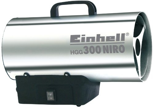 Einhell varmluftsgenerator HGG 300 Niro (30 kW, 1,5 bar drifttryck, 500 m³/h luftvolymflöde, piezotändning, backbrandskydd, turbofläkt), silver, svart