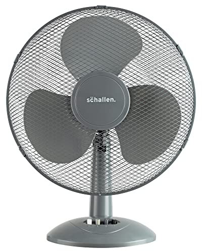 Schallen Home Work Office Electric 16 3 Speed Electric Oscillating Worktop Desk Table Air Cooling Fan (16, Grey)
