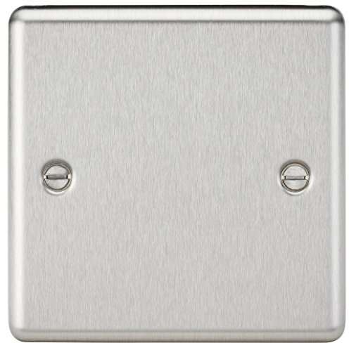 Knightsbridge CL85BC 1G Rounded Edge Brushed Chrome Blanking Plate, Silver