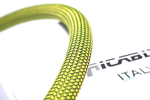 Ricable Custom YB20/10 - Amarillo/Negro 10 MT - Funda Trenzada expandible para Cable 16-22 mm