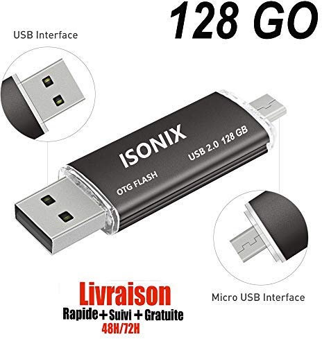 Clé USB C 128Go Dual, RAOYI Clef USB 3.0 et Type C 128 Go OTG Flash Drive pour MacBook Google Chromebook Pixel, Smartphone Samsung Galaxy S8, Huawei P20 Matebook