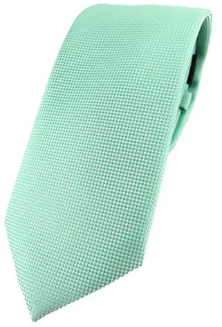 TigerTie - Corbata de diseñador de moda en lunares finamente - corbata de 7 cm de ancho, verde menta, Größe: ca. Länge 150 cm, Breite 7 cm