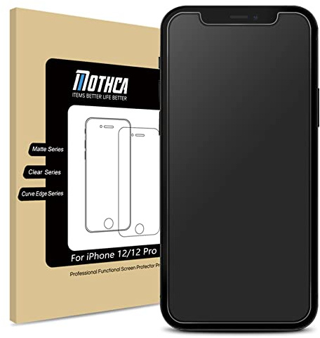 Mothca Matte Glass Screen Protector for iPhone 12 Pro/12 Anti-Glare & Anti-Fingerprint Tempered Glass Film Case Friendly Easy to Install Bubble Free for iPhone 12/12 Pro 6.1-inch (2020)-Smooth as Silk
