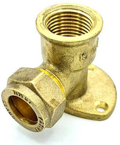 15mm x G1/2 Hembra Montado Pared Codo Tubería Adaptador Compresión Latón