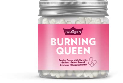 GymQueen Burning Queen 60 Kapseln, mit 42mg Koffein pro Tagesdosis, enthält Garcinia Cambogia-, Guarana- und Grünen Kaffee-Extrakt sowie Aminosäuren, für den extra Koffein-Boost