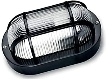 kippen 4201S - Plafoniera Ovale Con Griglia Nera in Poliammide, Dimensioni: 20x12x10 cm