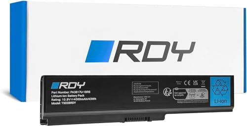 RDY Laptop Akku PA3817U-1BRS PA3818U-1BAS PABAS228 Notebook Batterie für Toshiba Satellite C650 C650D C655 C660 C660D C665 C670 C670D L750 L750D L755 L755D L770 L775 (Kapazität: 4000 mAh 10.8V)