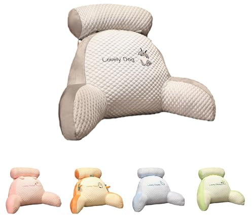 YCYATS Mivoza Rückenkissen, Chill Wave Kissen Cartoon-Grafik, Mit Abnehmbarer Nackenrolle & höherem Stützarm zum (23,6 x 15,7 Zoll, Grau)