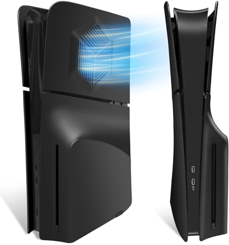 Façades pour PS5 Slim Accessoires avec évents de Refroidissement, Joso Replacement Case Cover for PS5 Slim Disc Edition 4 Cover Plates, Anti-Scratch Dustproof Skin ABS Plates