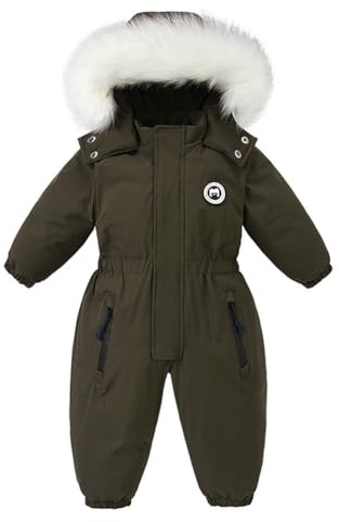 Bébé Filles Habits de Neige Barboteuse Enfant Imperméable Combinaison Vestes de Ski Garçons Toison Manteau Coupe-Vent Vêtements D'Extérieur 12-18 Mois