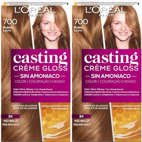 L'Oreal Paris Casting Creme Gloss, Tinte 700, Rubio Louro, 1 Unidad (Paquete de 2)