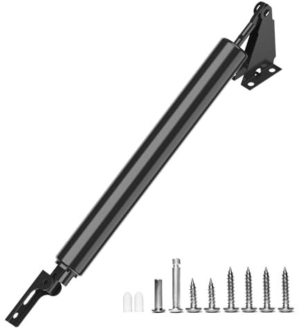 GLKEBY Storm Ferme-porte robuste avec fonction de maintien ouvert et mouvement de fermeture fluide – pour tempête, portes moustiquaires, noir