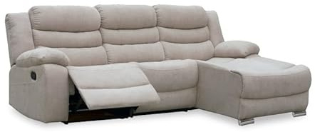 HOGAR24 ES - Sofa ChaiseLongue Derecha con Asiento Relax Electrico, Tapizado Color Beige (Lux), Medidas: 270 cm x 103 cm x 98-155 cm