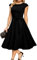 DRESSTELLS Vintage Wedding Guest Dresses for Women UK, Black Modest Formal Party Prom Evening Cocktail Casual Funeral Dress, Spring 2025, Black XL