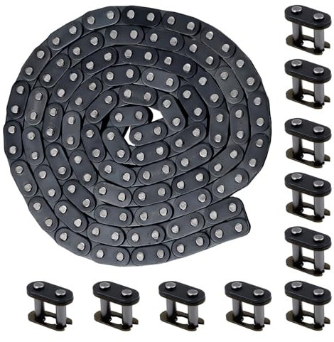 T8F Drive Chain 136 Links, Master Link Sturdy Alloy Roller Chain Connector, Heavy Duty Quick Split Connecting Chain for Pit Dirt Bike ATV Motorcycle Bicycle Auto
