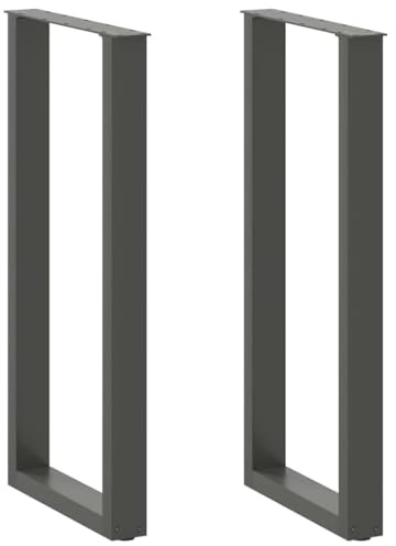vidaXL Patas para Mesa de Bar en Forma de U (2 Unidades), Antracita, 50 x (100-101) cm, Acero