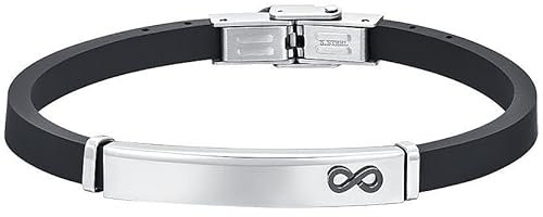 Luca Barra Bracciale da Uomo Silicone con Piastra e Simbolo infilito. La referenza è BA1804