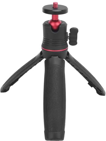 Utdragbar Mini Kamera Stativ, 1/4 Tum Skruv Bärbar Vlog Rese Selfie Stick Handtag Grepp Skrivbord Webbkamera Stativ för Dslr Actionkamera