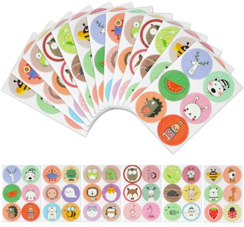 AOOWU Pegatinas Antimosquitos, 216 PCS Parches de Citronela Antimosquitos, Repelente de Insectos Natural Acción Hasta 8H, Repelente de Mosquitos de Dibujos Animados Bebés, Niños y Adultos