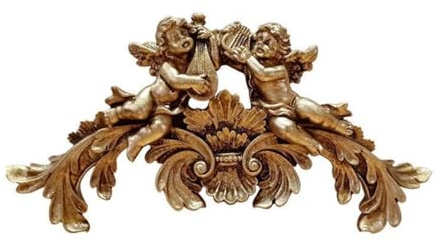 JunZheHub Scultura Murale a Forma, Statua Decorativa, Ornamento Da Appendere, Bassorilievo Artistico in Resina Dal Design, Adatto per La, Doppio Angelo