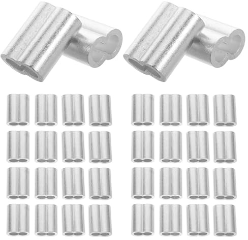 Cabilock Mangas de Aluminio Resistentes al Desgaste y Ligeras 50 Piezas Diseño Figura 8 para Cables de Acero Ideales para Entornos de Trabajo de Alta Intensidad
