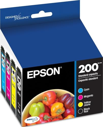 EPSON 200 DURABrite Ultra Ink Standard Capacity Black & Color Cartridge Combo Pack (T200120-BCS) Works with WorkForce WF-2520, 2530, 2540, Expression XP-200, 300, 310, 400, 410