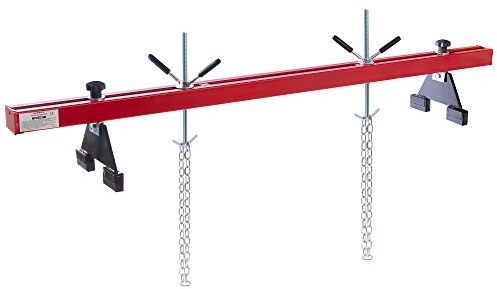 Arebos Motorbrücke 500kg [730-1480mm] Kotflügeltraverse Motorheber Motorhalter Motor Traverse | Lackierter Stahl | Rot