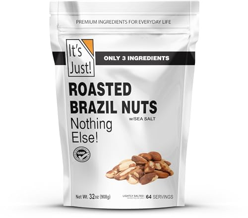 It's Just - Brazil Nuts, 2lbs, Product of Peru, Roasted & Salted, Packaged in USA (Roasted/Sea Salted, 2 Pound (Pack of 1))